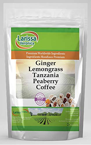 Ginger Lemongrass Tanzania Peaberry Coffee (Gourmet Naturally Flavored Whole Coffee Beans) (8 oz ZIN: 560673)