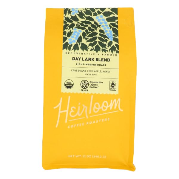 Heirloom Coffee Roasters Organic Day Lark Blend Whole Bean Coffee 12 OZ