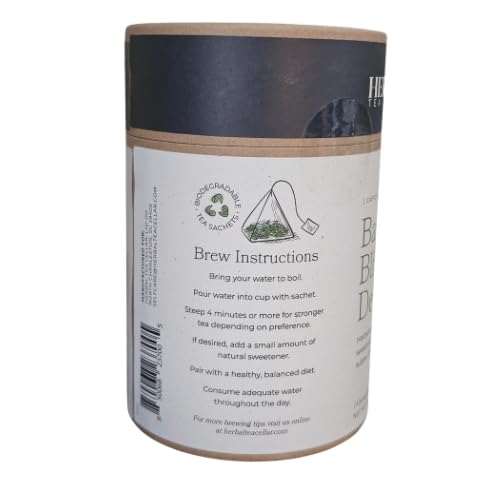 Holy Basil Detox Tea Caffeine-Free Tulsi Herbal Blend with Spearmint Ginger Rose Hips &amp Lemon Myrtle 14 Biodegradable Pyramid Sachets