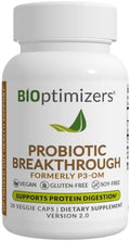 BIOptimizers Probiotic Breakthrough – Lactobacillus Plantarum OM Probiotics &amp Prebiotics Health Supplement for Gut Digestive &amp Immune Support Probiotics for Women Men Elderly– 30 Vegan Capsul
