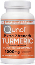 Qunol Extra Strength Turmeric Dietary Supplement Supports Healthy Inflammation Response 1000mg 120 Vegetarian Capsules