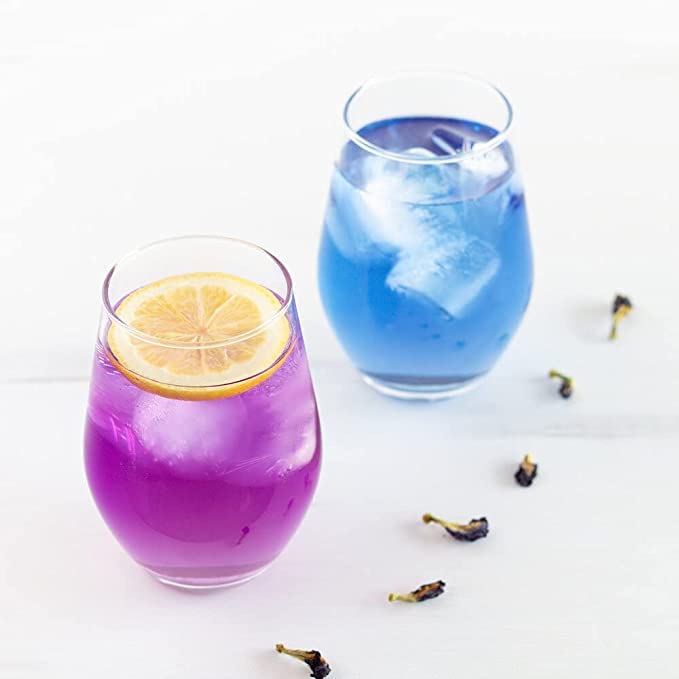 HUNCHAI Butterfly pea Flowers Whole 500 g. Dried Herb 100% for Blue &amp Purple Drinks and Food Coloring
