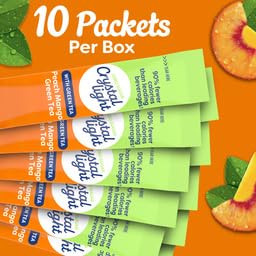 Crystal Light On The Go Peach Mango Green Tea 10 Ct (Pack of 6)