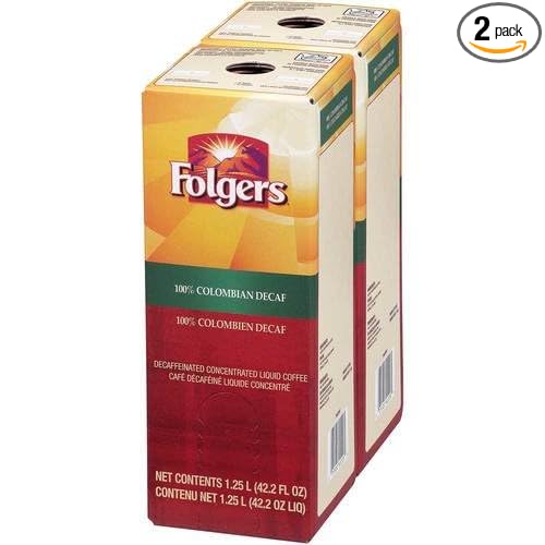 Folgers 100 Percent Colombian Decaffeinated Coffee Liquid 1.25 Liter -- 2 per case.