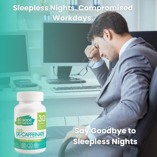 Daily De-Caffeinate for Coffee Lovers – Rutaecarpine Supplement for Relaxation After Caffeine – Non-Melatonin Non-Addictive Evening Formula 30 Capsules (Pack of 2)