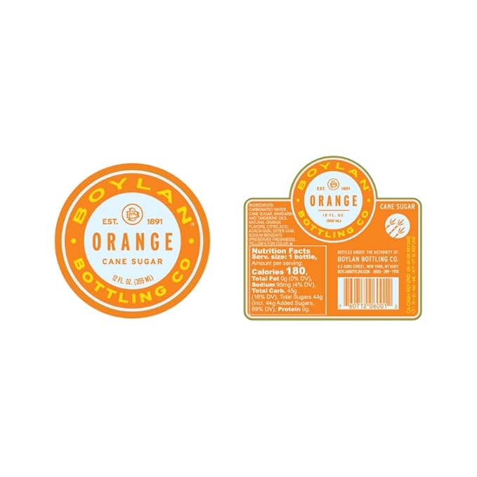 Boylan Bottling Craft Cane Sugar Soda - Orange 12oz Glass Bottle (12 Pack Orange)