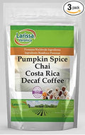 Pumpkin Spice Chai Costa Rica Decaf Coffee (Gourmet Naturally Flavored Whole Coffee Beans) (8 oz ZIN: 570134) - 3 Pack