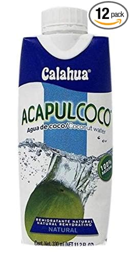 Calahua - Acapulcoco Agua de Coco 100% Natural Ultrapasteurizado 12 Piezas