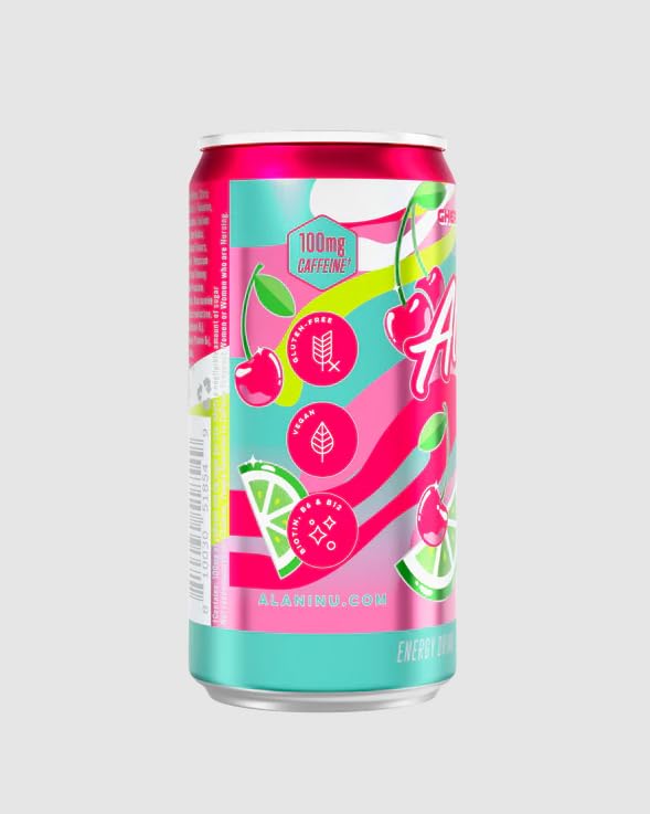 Alani Cherry Twist Mini Energy Drinks Sugar free Low Calorie Energy Drinks 8.4 Fl Oz Cans (Pack of 24)