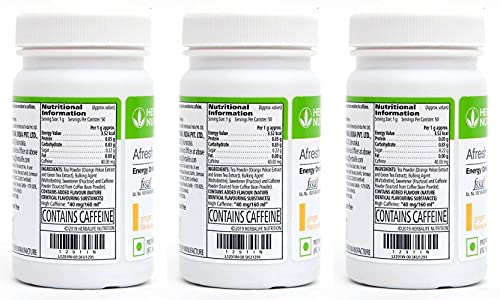 HERBALIFE Afresh Energy Drink Ginger (2PC) and Tulsi (1PC) Flavour Energy Drink (3x50 g Ginger Tulsi Flavored)
