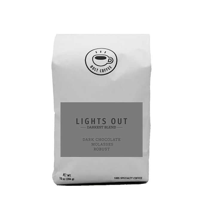Lites Out - Darkest Blend - Roasted by Bolt Coffee Co. - Whole Bean Coffee - 12 Ounce Bag