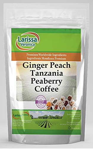 Ginger Peach Tanzania Peaberry Coffee (Gourmet Naturally Flavored Whole Coffee Beans) (8 oz ZIN: 552040)