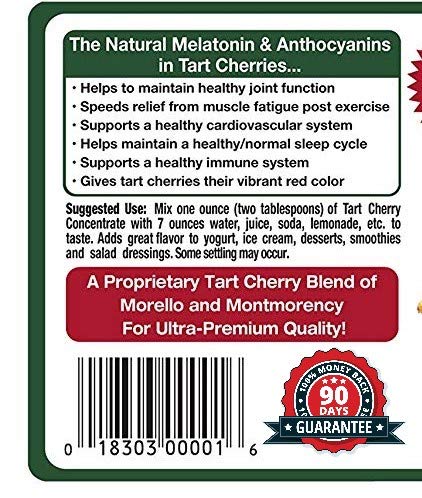 Tart Cherry Juice Concentrate by FruitFast – (32 FL Oz Pack of 6) | Unsweetened 68 Brix 100% Dark Fruit Extract – No Additives or Fillers!