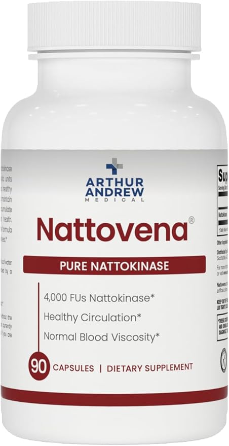 Arthur Andrew Medical Nattovena Pure Nattokinase Supplement Double Strength 4000 FUs per Capsule 90
