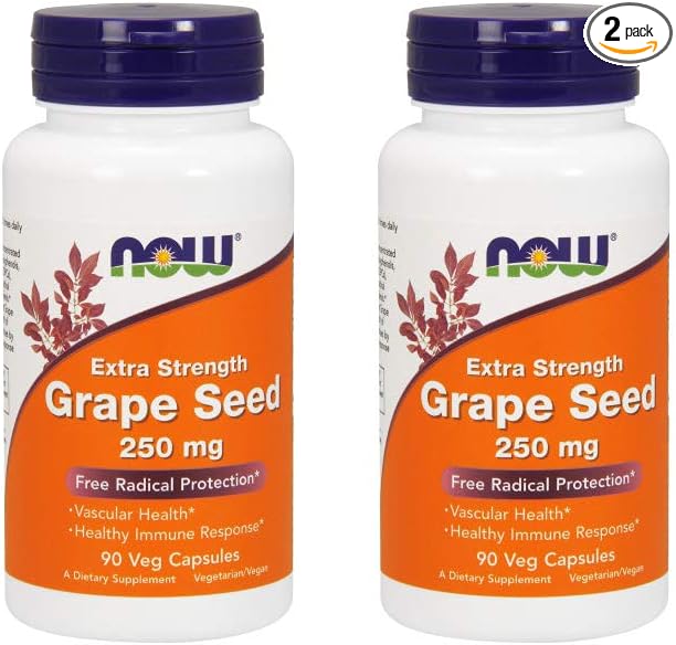 NOW Foods Grape Seed Extract 250mg 90 Vcaps - (Pack of 2)