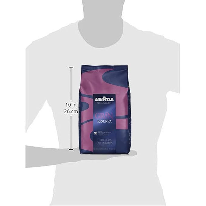 Lavazza Gran Riserva Whole Bean Coffee BlendDark Espresso Roast2.2LB Bag Authentic Italian(Pack of 6)