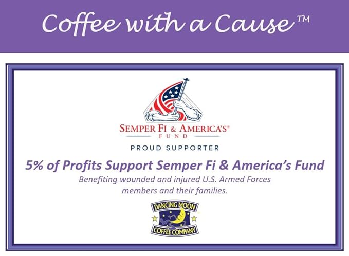 Dancing Moon Coffee Pods - 100% Jamaica Blue Mountain Medium Roast - K-Cup Compatible Keurig Coffee Pods - Small-Batch Crafted Supports Military Charity - 12 Cups