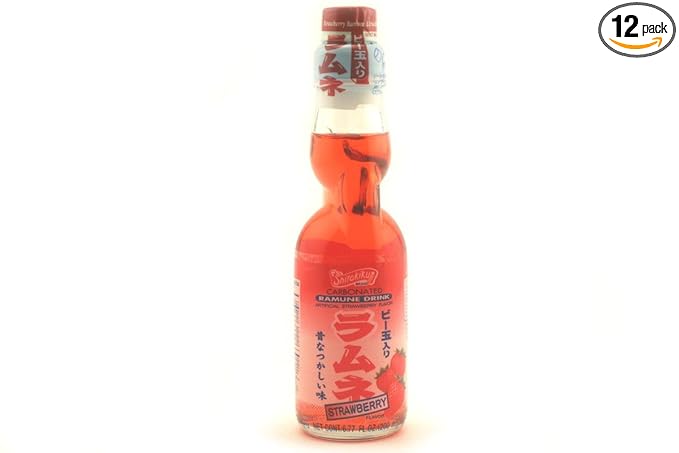 Ramune (Strawberry Flavor) - 6.76 Fl Oz. (Pack of 12)