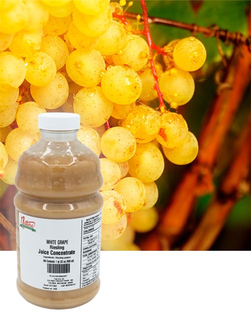 Nature Blessed 100% Riesling White Grape Fruit Juice Concentrate - 4 Quarts (4/32 fl oz bottles) Great for Home Vintners Home Wine Cider Spirits Smoothies or Jelly Production