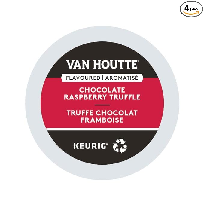 Van Houtte Chocolate Raspberry Truffle Coffee K-cup Pods 96-Pack (4 Packs of 24 Each) (Imported from Canada)