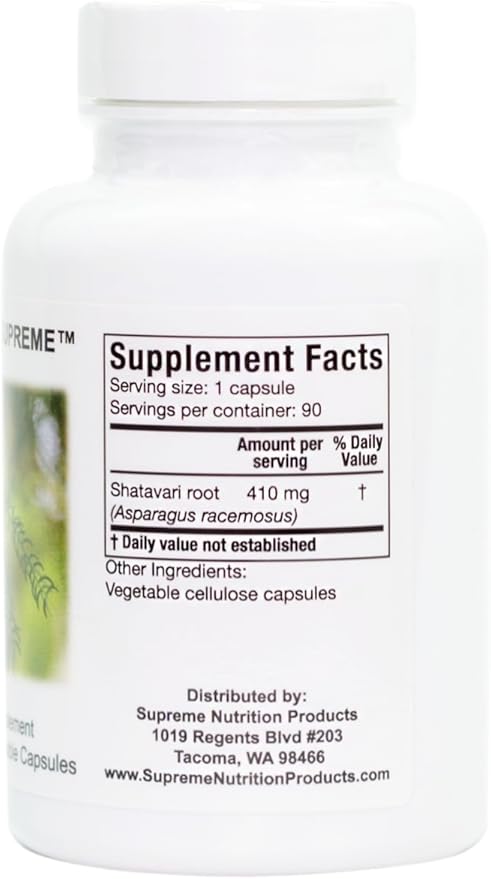 Supreme Nutrition Shatavari Supreme 90 Pure Shatavari Root Vegetarian Capsules