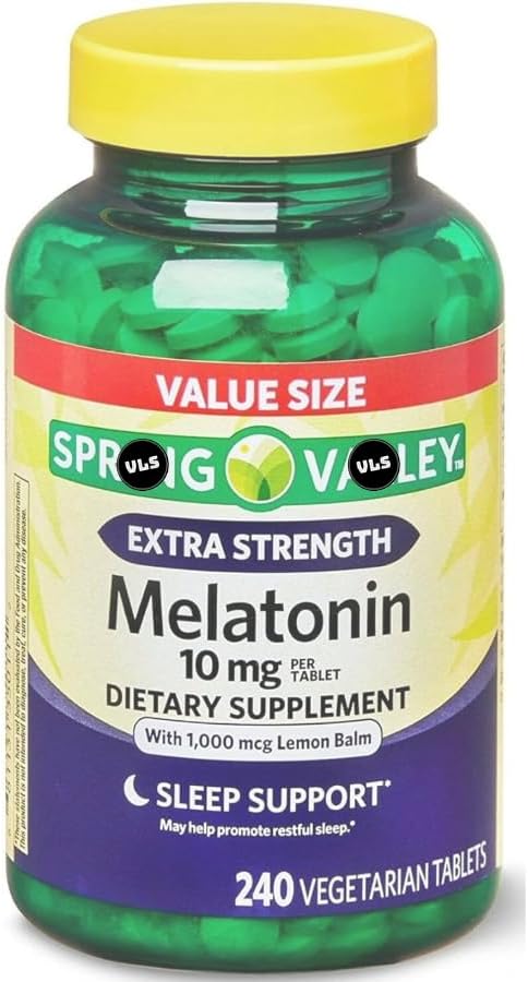 Melatonin Tablets Dietary Supplement Value Size 10 mg 240 Count + VSL Sticker