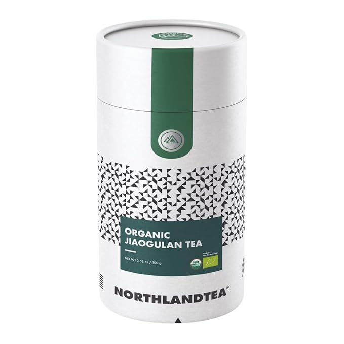Organic Gynostemma Tea - Jiaogulan Tea 3.52 OZ – Certified USDA &amp EU Organic – Loose Leaf - Caffeine Free - Directly from Thailand Local farmer - Eternal life Herb - Northlandtea