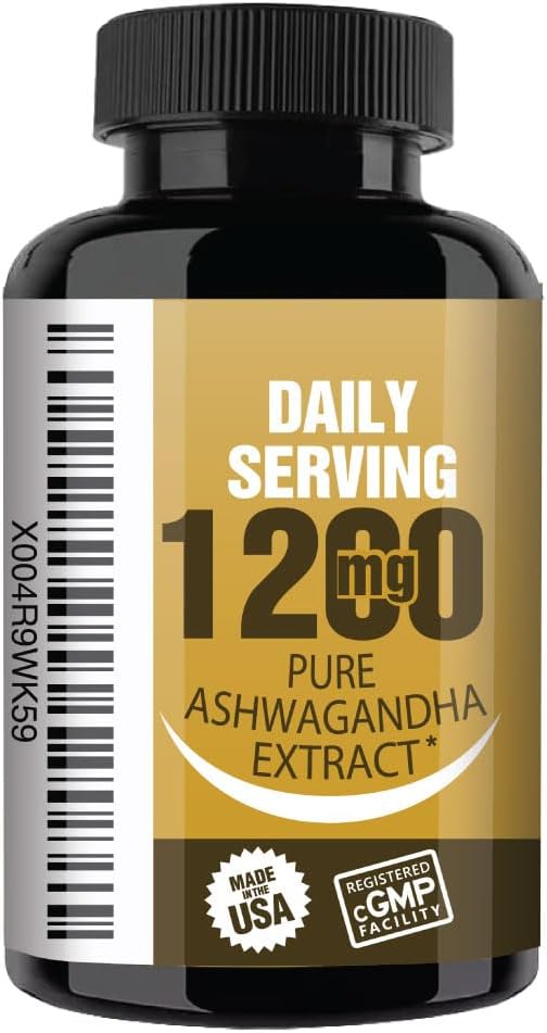 NooMost Ashwagandha 1200mg Supplement | 10% Withanolides with Black Pepper Extract | Pure Root Extract for Stress Relief Promotes Energy Mood Helathy Sleep for Men &amp Women | 120 Capsules