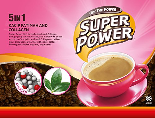 2-Pack / Malaysia Brand/Super Power 5 In 1 Premium Instant Coffee/With Herbal Extract of Kacip Fatimah &amp Collagen/Delicious Health Boost For Ladies/A Shot Of Collagen In Your Morning Coffee/20s x