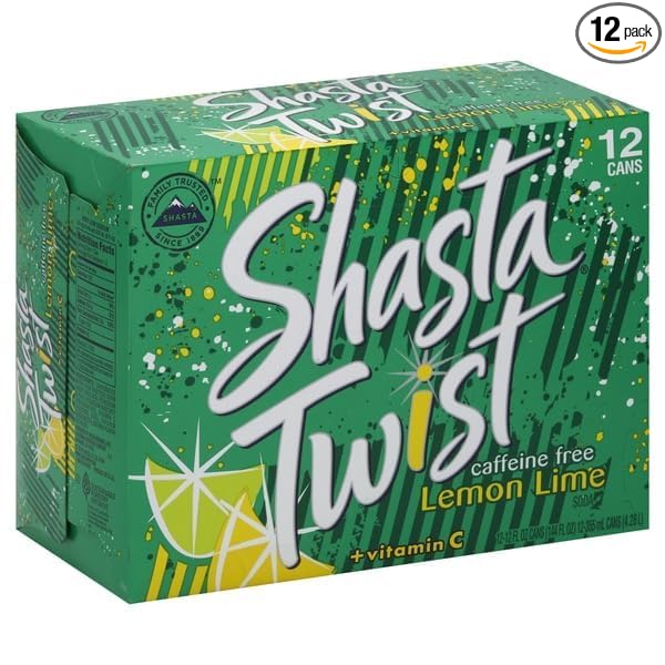 Shasta Twist Lemon Lime Soda Caffeine Free 12 Cans