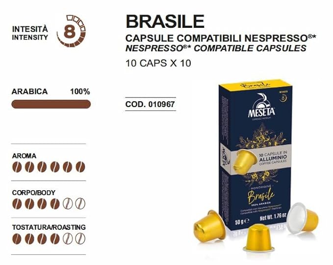 Meseta Aluminium Coffee 30 Variety Capsule Pod Pack - For Use in Nespresso Machines - 30ct