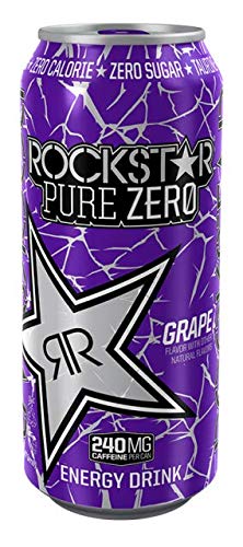 Rockstar Pure Zero Energy Drink Variety- Grape Mandarin Orange#TMGS Fruit Punch- 16fl.oz. (Pack of 16)