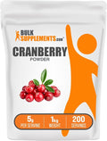 BulkSupplements.com Cranberry Powder - Cranberry Supplements for Women &amp Men Air Dried Cranberries - Unsweetened &amp Gluten Free 5g per Serving 1kg (2.2 lbs) (Pack of 1)