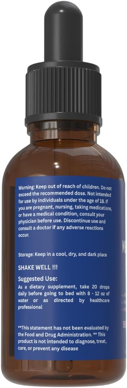 Melatonin Drops 20mg with L-Theanine Vitamin B6 B12 &amp D3 – Berry Flavor Sleep Support Fast-Acting Liquid Melatonin 2 fl oz (60mL) Natural Nighttime Relaxation Formula