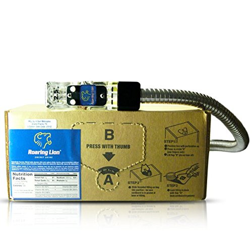 Roaring Lion energy drink (3 Gallon Bag-in-Box Syrup Concentrate) - Box Pours 18 Gallons of Energy Drink - Use with Bar Gun Soda Fountain or Home Beverage System