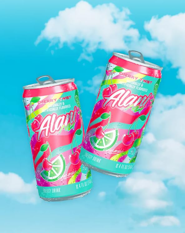 Alani Cherry Twist Mini Energy Drinks Sugar free Low Calorie Energy Drinks 8.4 Fl Oz Cans (Pack of 24)