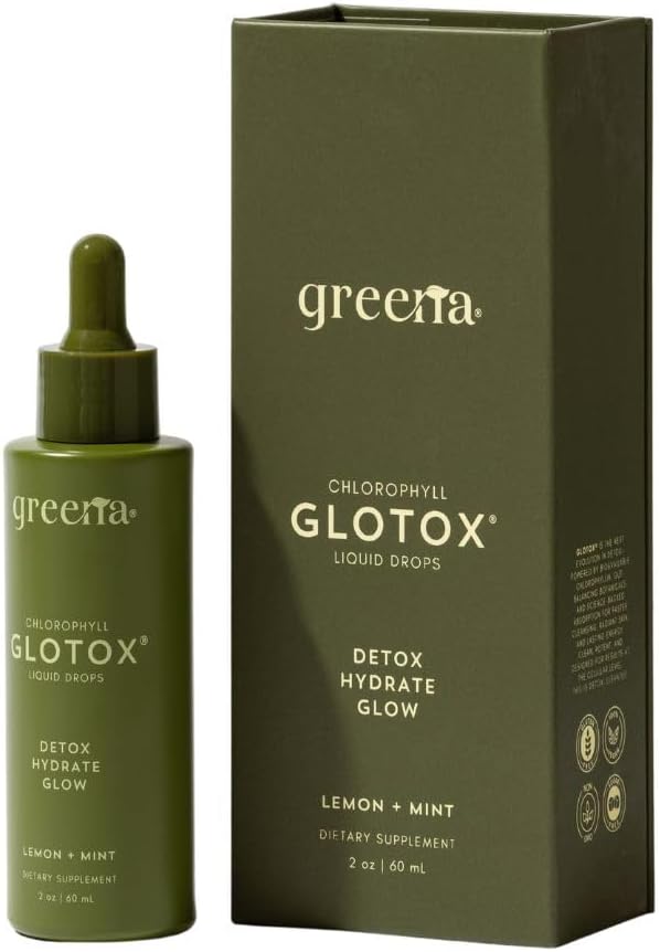 GLOTOX Chlorophyll Liquid Drops - 3000mg Sodium Copper Chlorophyllin Complex with 6 Bioavailable Botanicals - Clinical-Grade Detox Gut Cleanse &amp Energy Support - Vegan Non-GMO - Lemon Mint - 2oz
