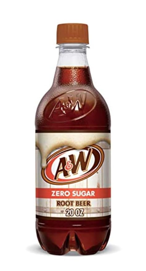 A&ampW Root Beer Zero Sugar Soda 20oz Bottles Quantity 24