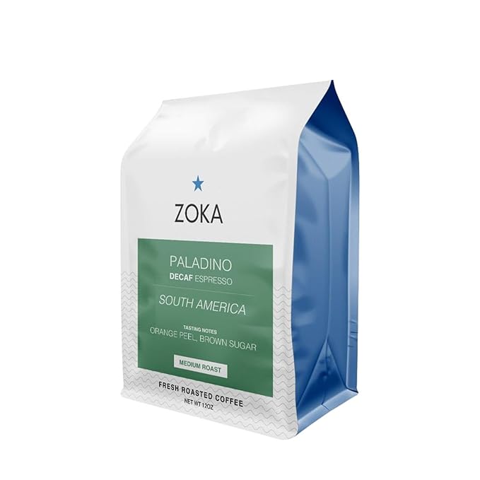 Decaf Espresso Paladino - Roasted by Zoka Coffee - Whole Bean Coffee - 2 Pound Bag