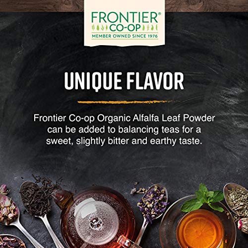 Frontier Co-op Alfalfa Leaf Powder Certified Organic Kosher | 1 lb. Bulk Bag | Medicago Sativa L.