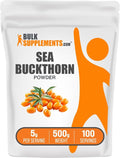 BulkSupplements.com Sea Buckthorn Powder - Omega 7 Supplement Superfood Powder Sea Buckthorn Berry Supplement - Vegan &amp Gluten Free 5g per Serving 500g (1.1 lbs) (Pack of 1)