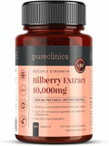 Bilberry Extract 10000mg x 180 Tablets (6 Months Supply)- 10X More anthocyanidin Plus 5mg Black Pepper per Tablet