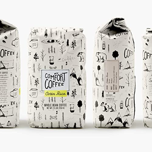 Mt. Comfort Coffee Costa Rica Medium Roast 2.5lb - Sourced From Local Costa Rican Coffee Farms - Roasted Whole Bean