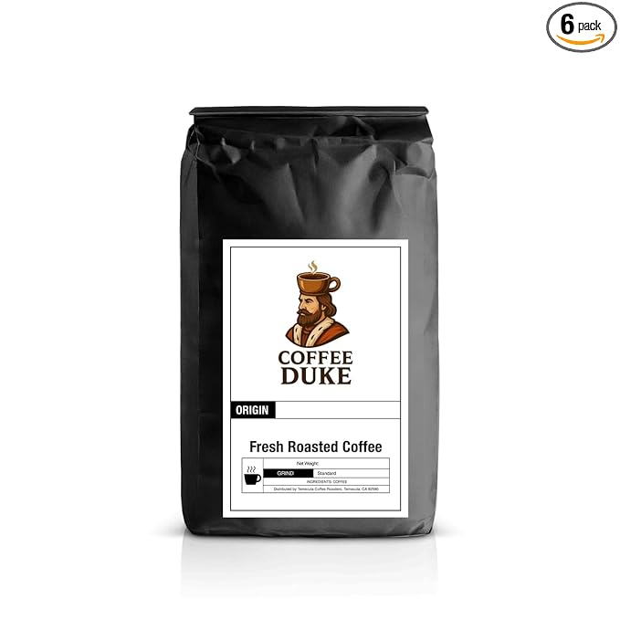COFFEE DUKE Single Origin Favorites Coffee Sample Pack Medium Roast Ground 6-Count 2oz Packs Brazil Colombia Costa Rica Ethiopia Honduras Tanzania