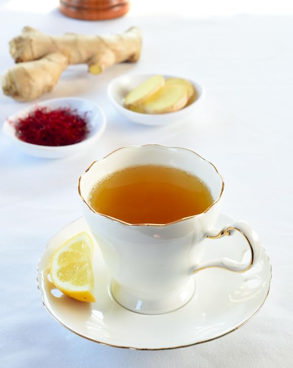 Organic Saffron Organic Ginger Herbal Tea - for better health and wellness (Pack of 1 Saffron Ginger)