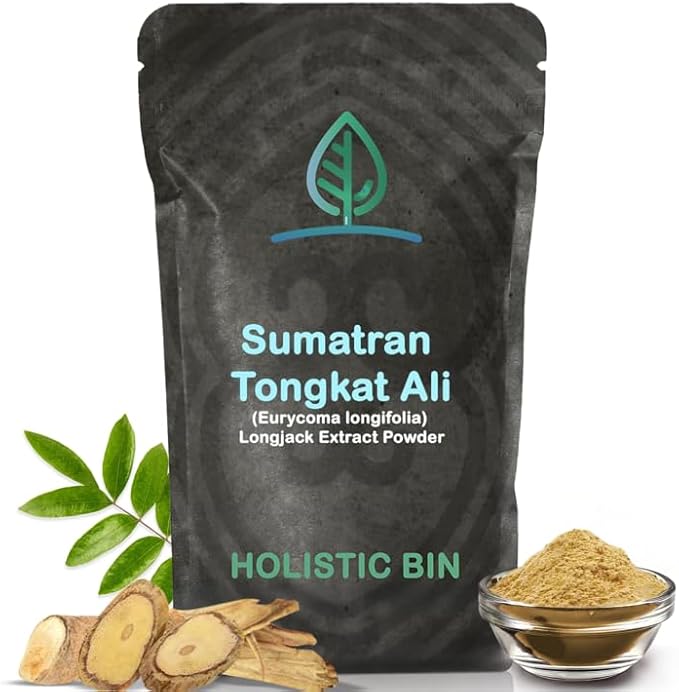 Holistic Bin Tongkat Ali Extract Powder – Premium Longjack Harvested from Sumatran Forests – Herbal – No Fillers or Preservatives – 50 Grams