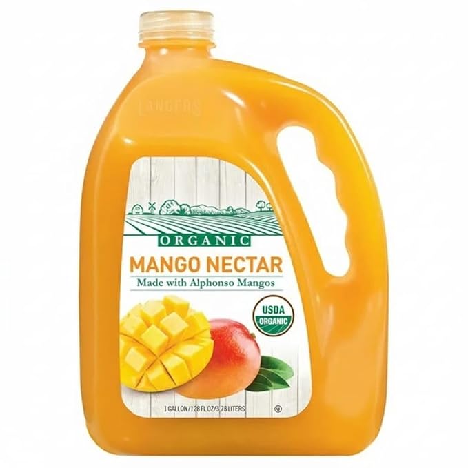 Juice Alphonso Mango Nectar 128 fl oz (Pack of 1)  This delicious mango nectar is made with real alphonso mangos from concentrate specially selected for their sweet juicy flavor. The result is a jui
