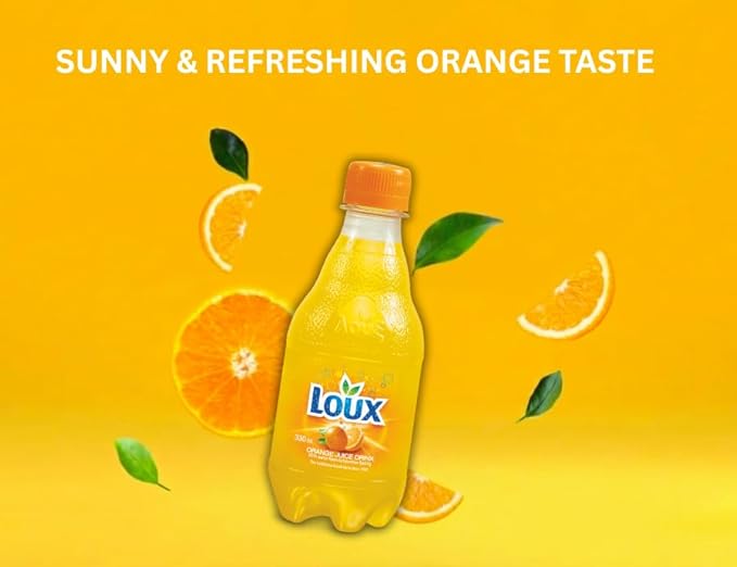 Loux | Greek Soft Drink | Orange | Pack of 12 | 330ml