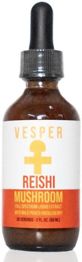Vesper Reishi Mushroom Liquid Extract - Double Extraction with Wild Huckleberries for Relaxation Stress Relief Immune Support USA-Grown for Calm &amp Restful Sleep – 2oz