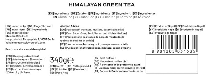 VAHDAM Green Tea Leaves From Himalayas 170+ Cups (12oz) High Elevation Grown Green Tea Leaves From Himalayas | Pure Unblended Single Origin Green Loose Leaf Tea | Vacuum Sealed
